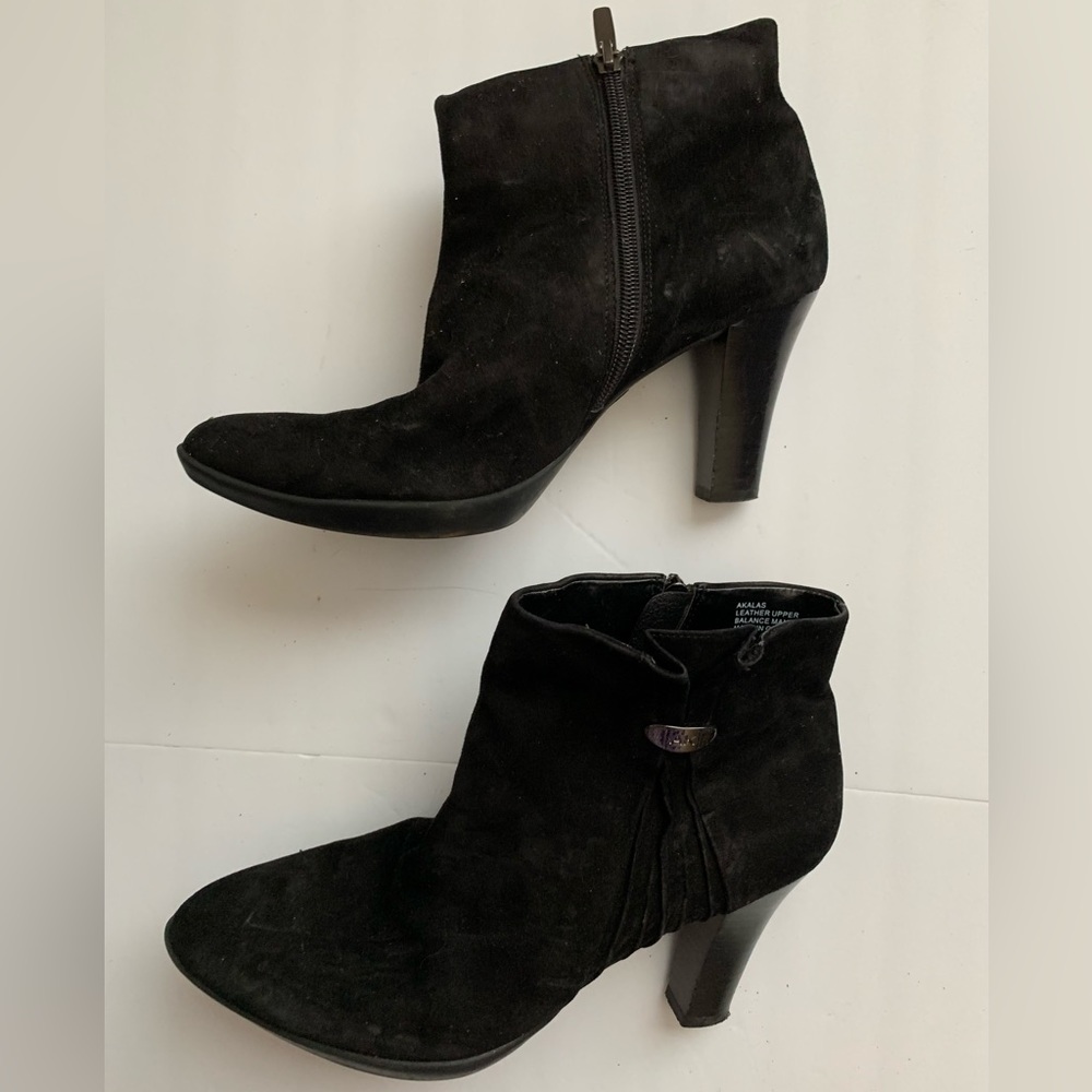 Anne Klein Akalas Ankle Boot Black Suede Leather Booties
